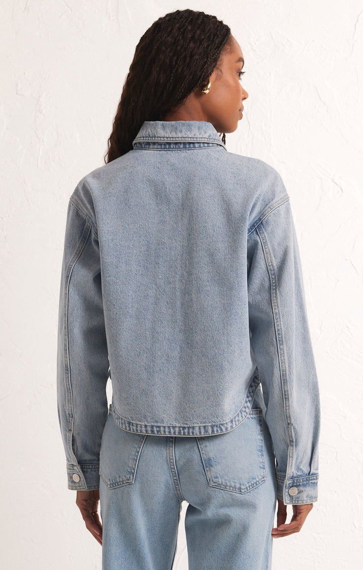 Ladies Cropped Denim Jacket