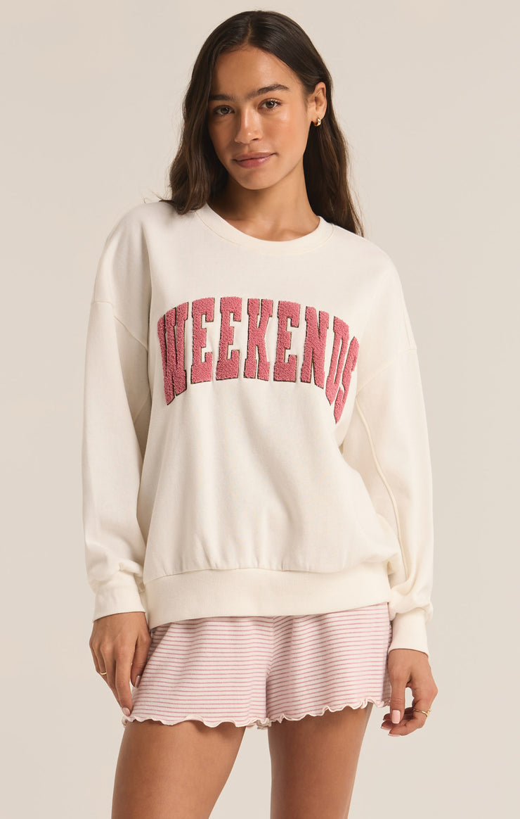 Ladies Oversized Weekends Sweatshirt