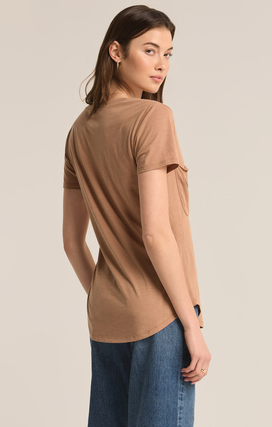 Ladies Pocket Tee - Burro