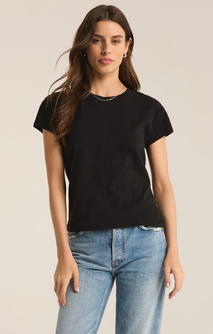 Ladies Modern Slub Tee - Black