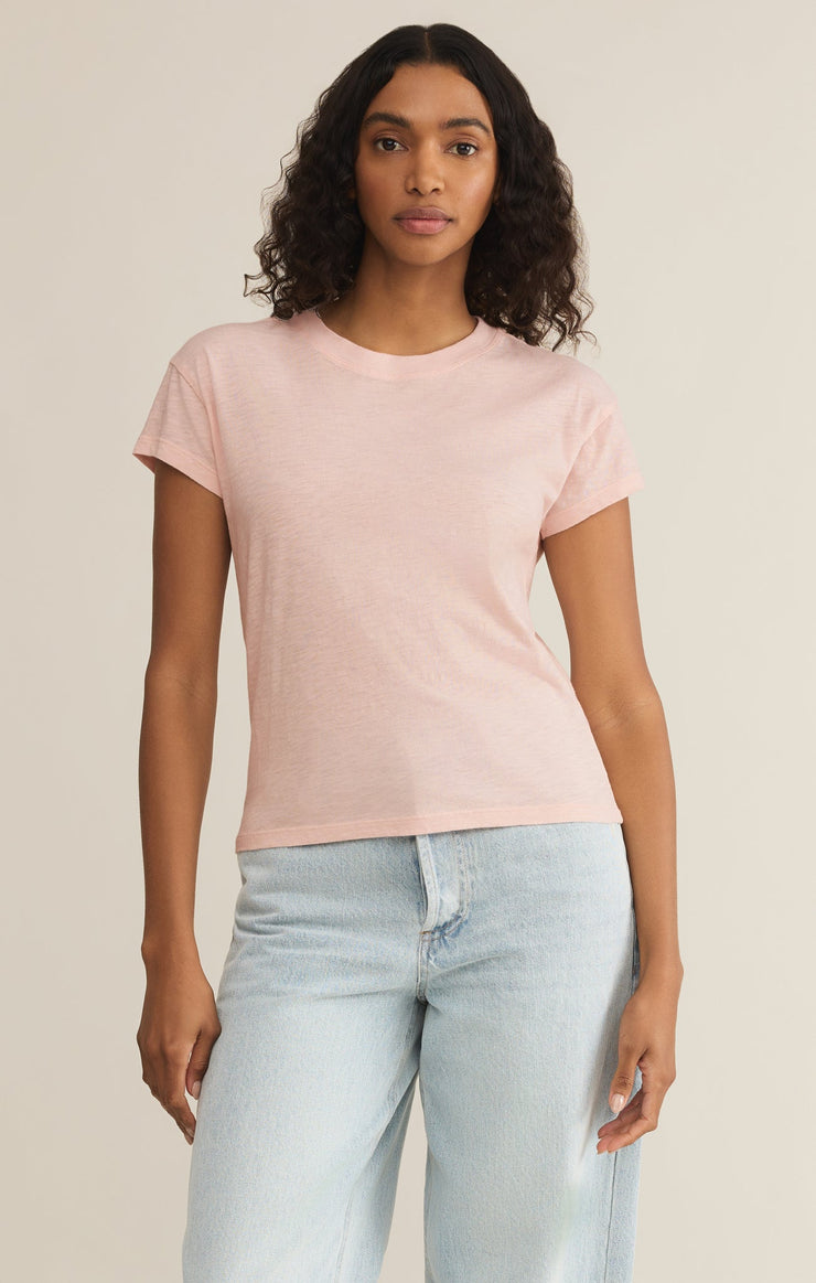 Ladies Modern Slub Tee - Pink Salt