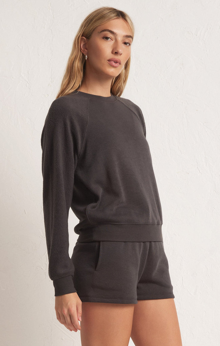 Ladies Saldana Reverse Fleece Top