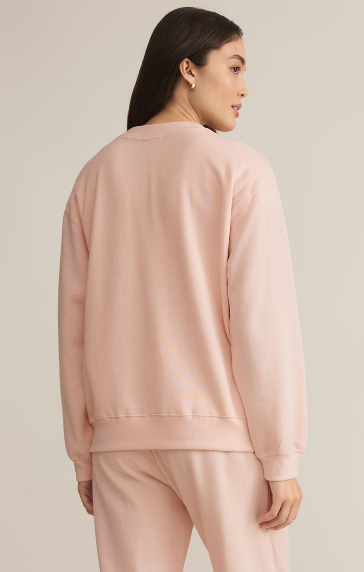 Ladies Boyfriend Sweatshirt - Pink Salt