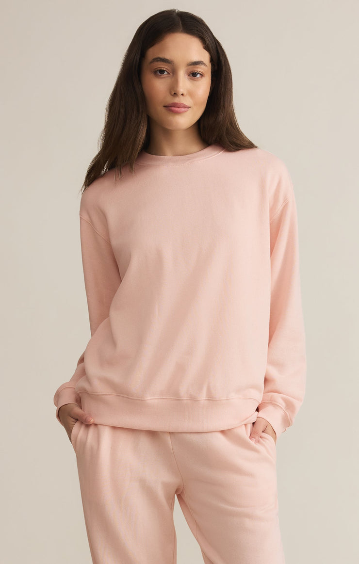 Ladies Boyfriend Sweatshirt - Pink Salt