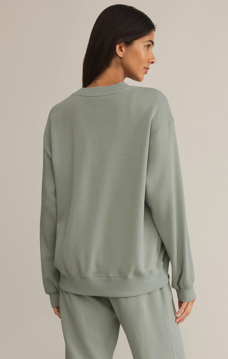 Ladies Boyfriend Sweatshirt - Sage Green