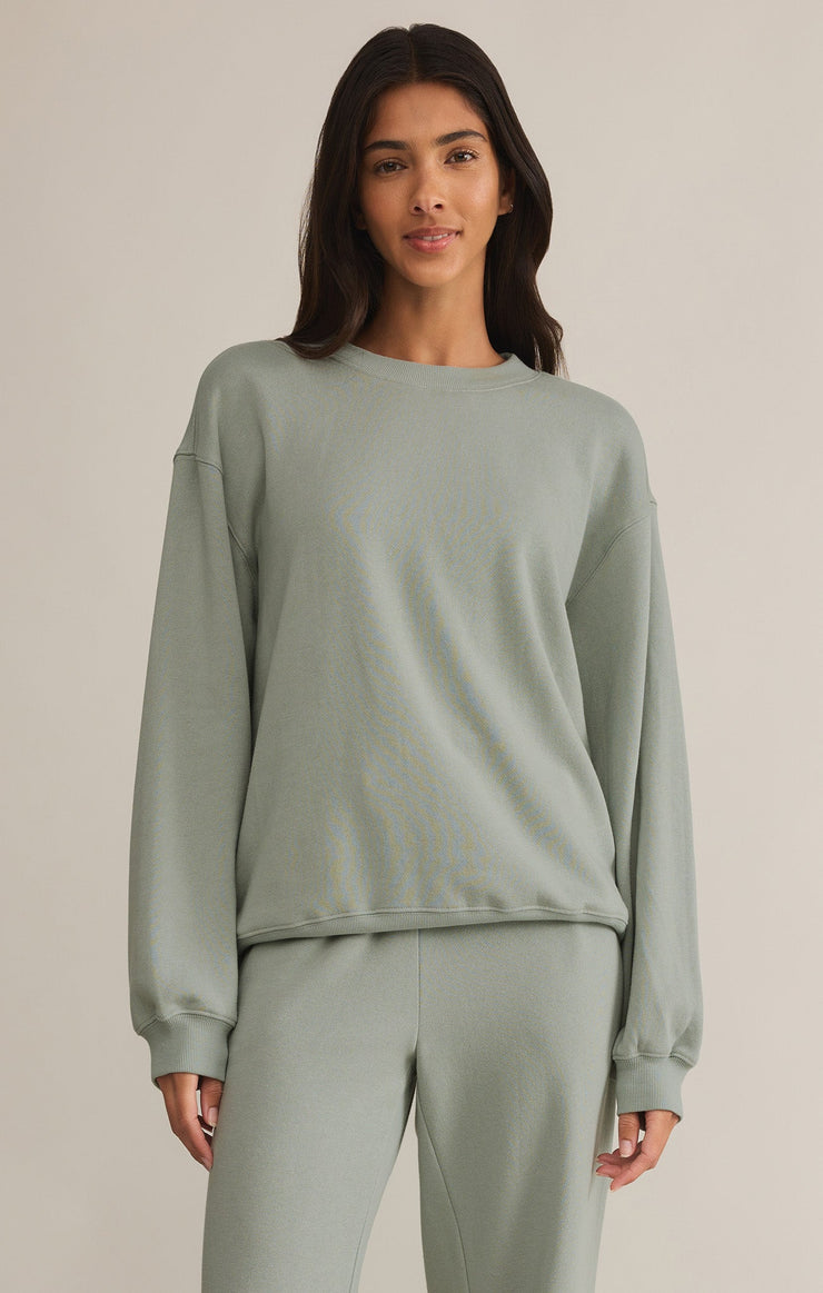 Ladies Boyfriend Sweatshirt - Sage Green