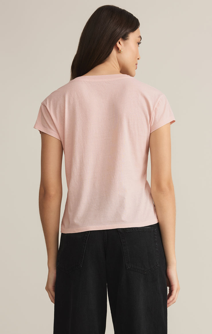 Ladies Modern V-Neck Tee - Pink Salt