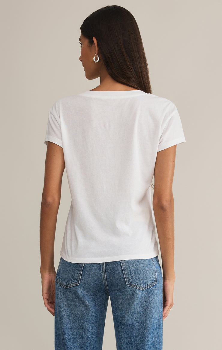 Ladies Modern V-Neck Tee - White