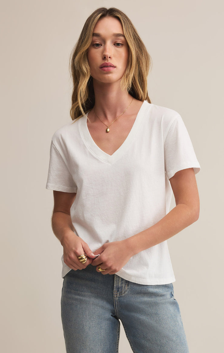 Ladies Weekdays V-Neck T-Shirt - White