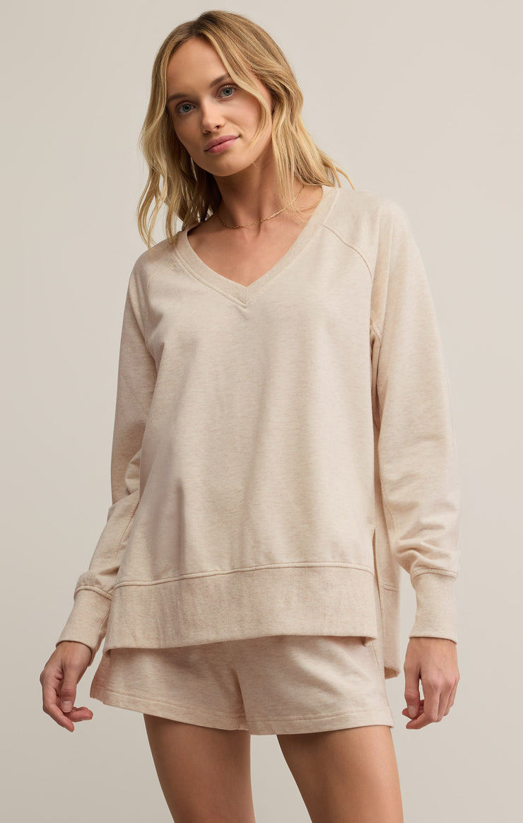Ladies V-Neck Weekender - Light Oatmeal