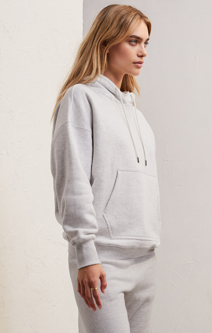 Ladies Oversized Hoodie - Light Heather Grey