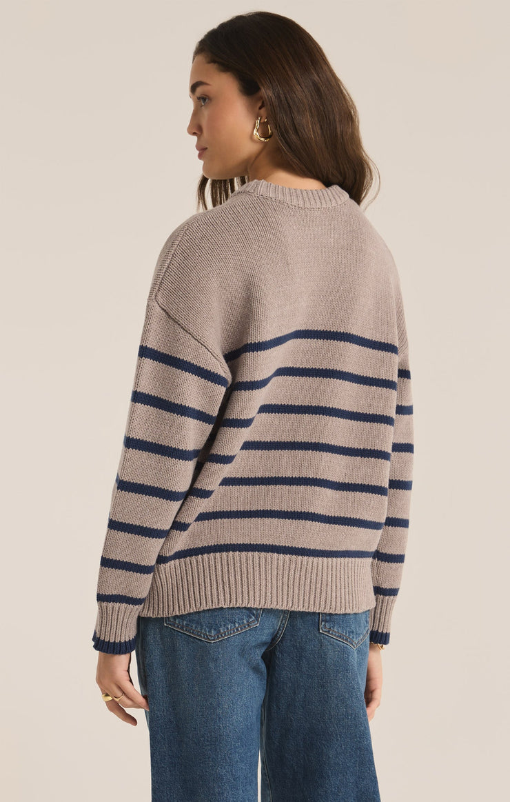 Ladies Boyfriend Stripe Sweater