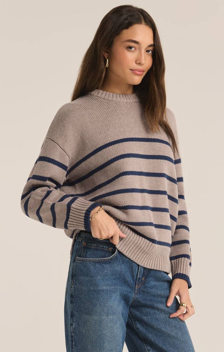 Ladies Boyfriend Stripe Sweater