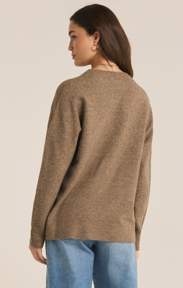 Ladies Gia Crew Neck Sweater - Chai