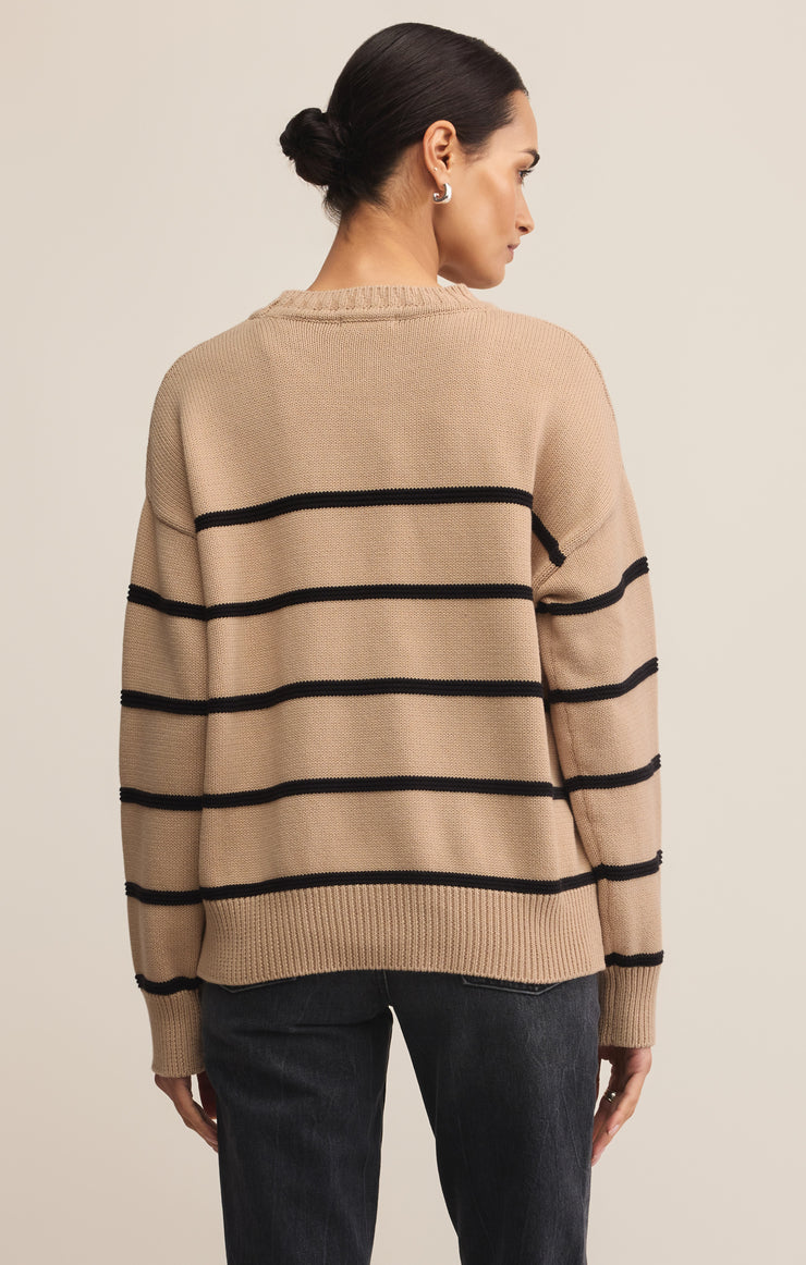 Ladies Boyfriend Striped Sweater