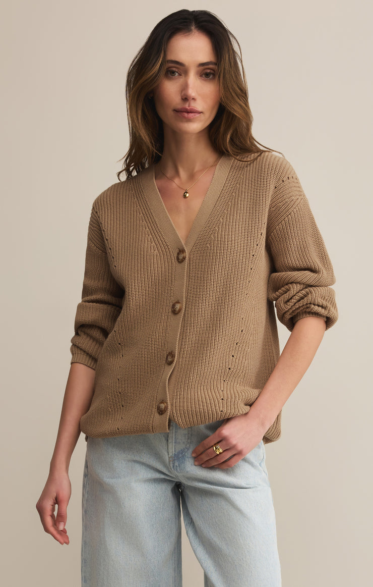 Ladies Voyager Cardigan - Desert Tan