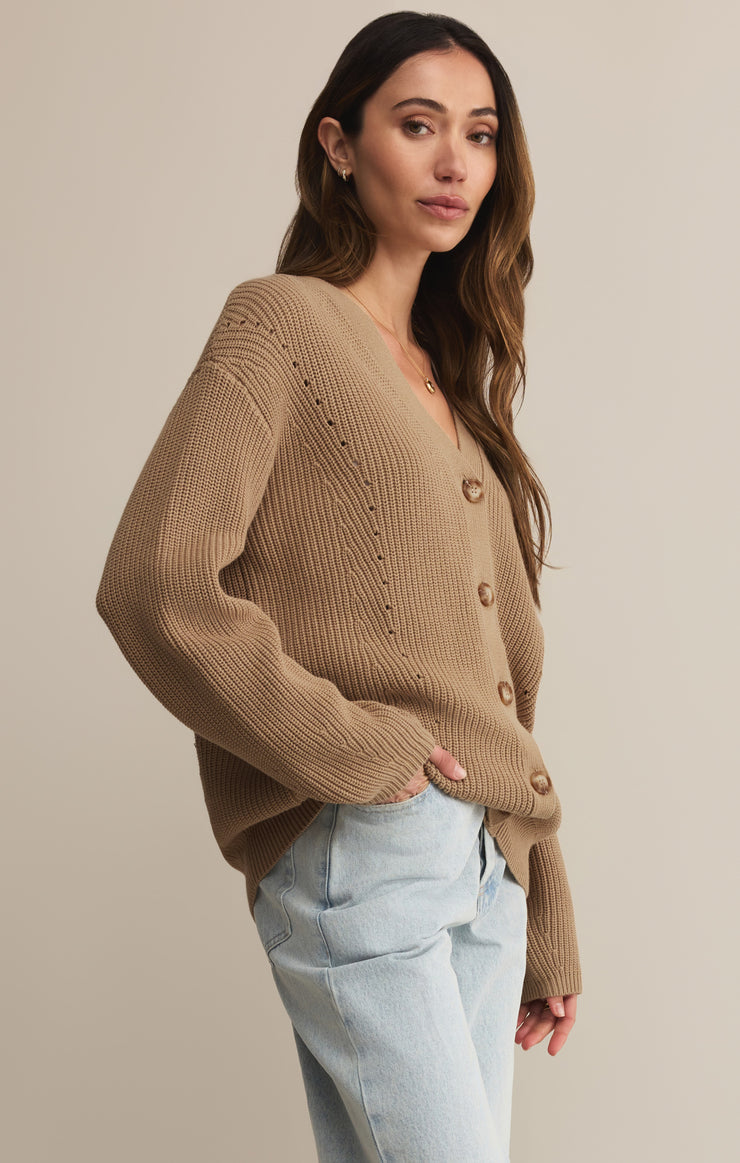 Ladies Voyager Cardigan - Desert Tan