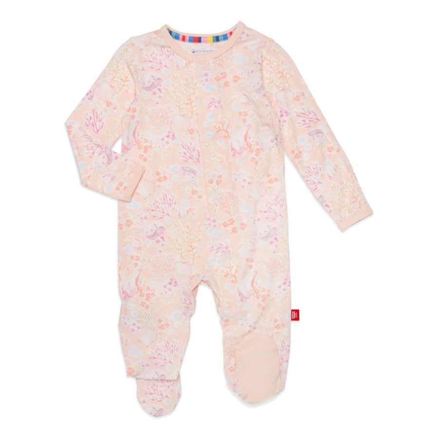 Infant Coral Foral Magnetic Onesie