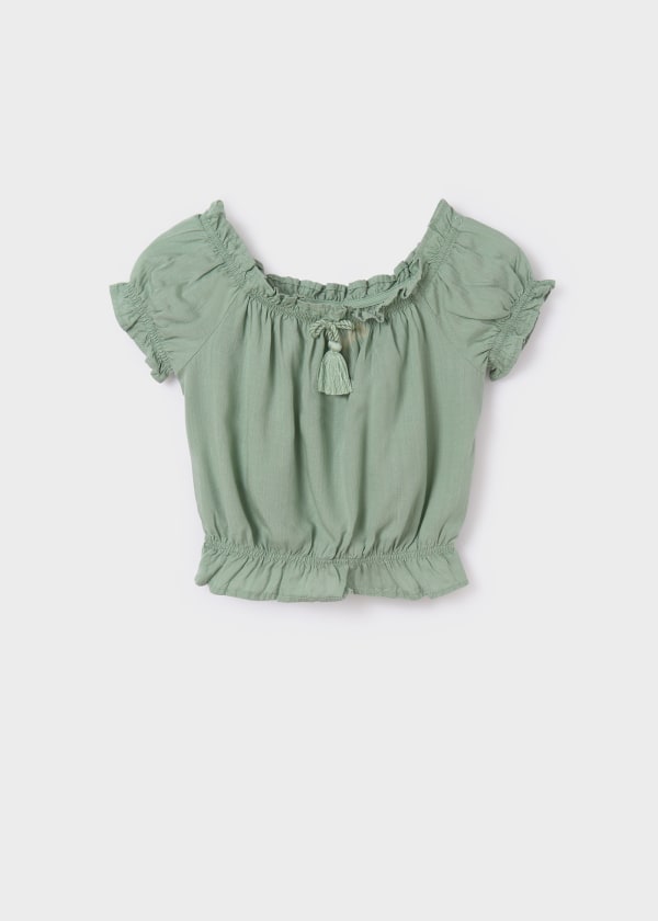 Girl's (8-16) Off The Shoulder Linen Top