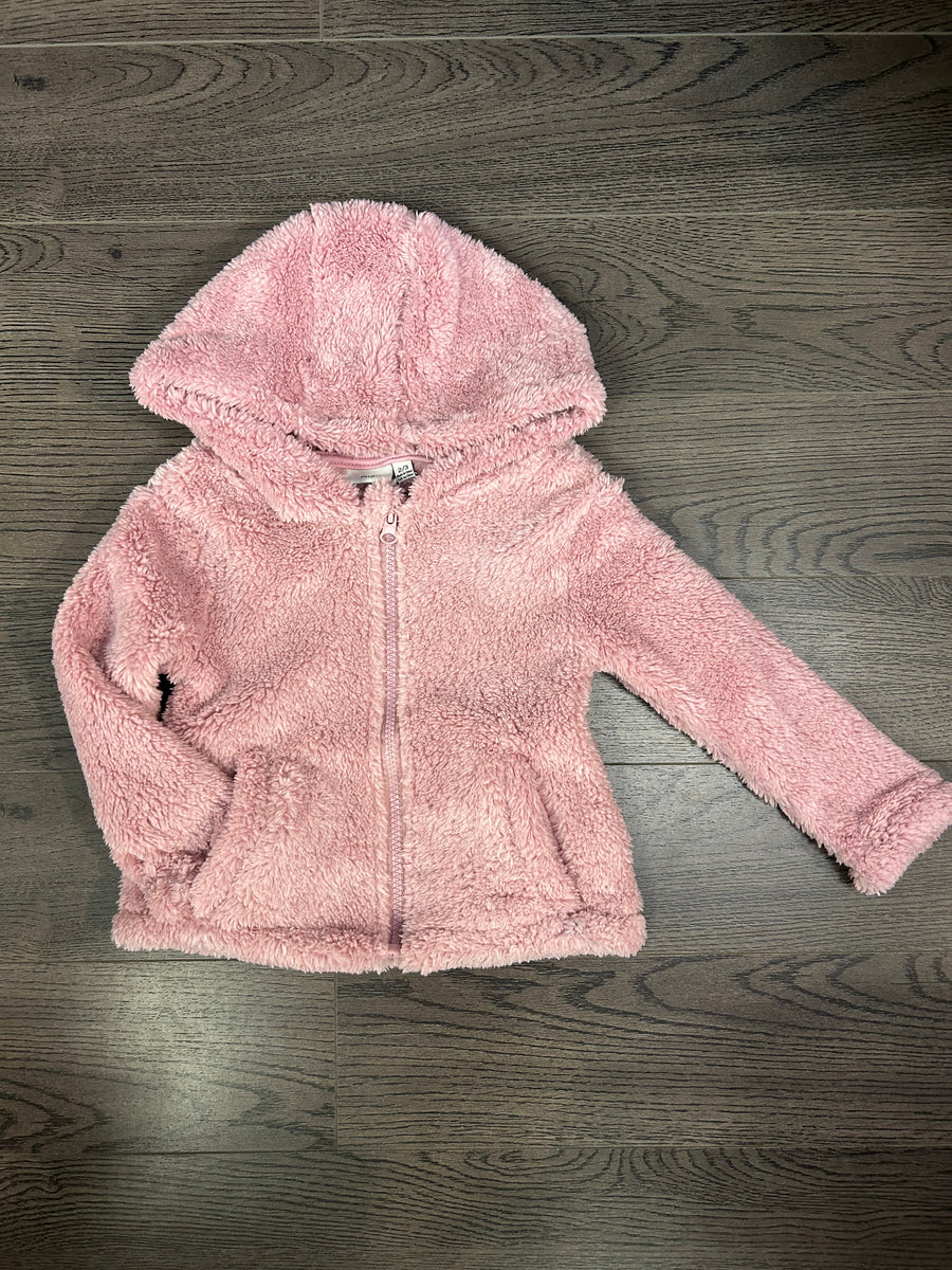 Girl's (2-7) Sherpa Zip Up Hoodie - Pink