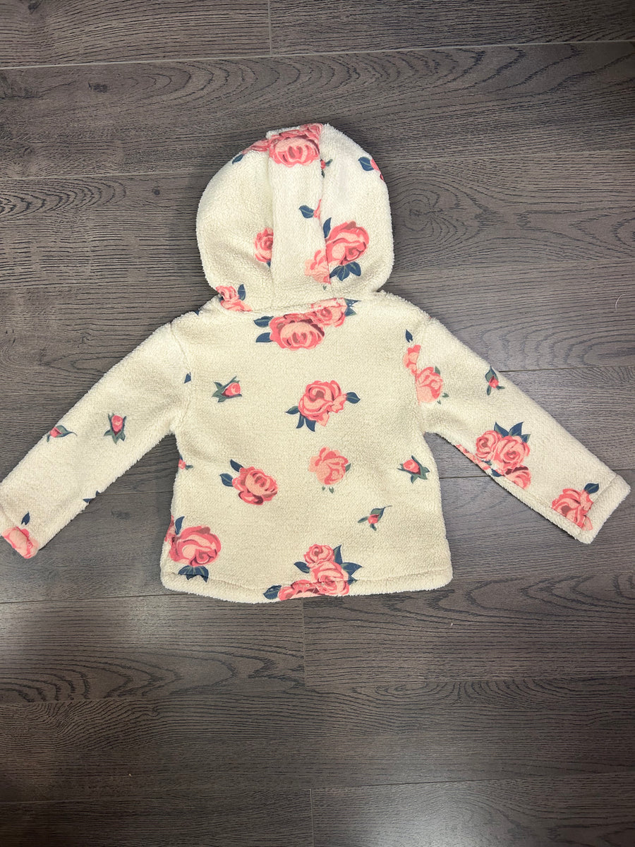 Girl's (2-7) Sherpa Zip Up Hoodie - Beige