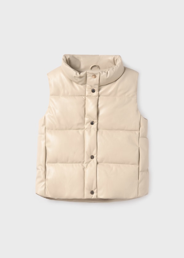 Girl's (8-16) Puffer Vest - Stone