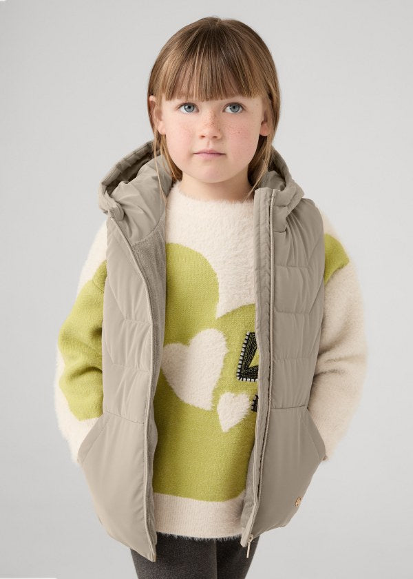 Girl's (2-9) Quilted Vest - Mocha