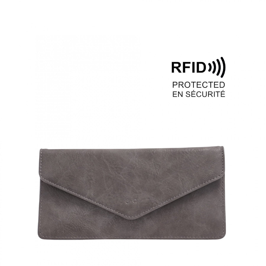 Ladies Vida Slim Wallet - Charcoal Grey