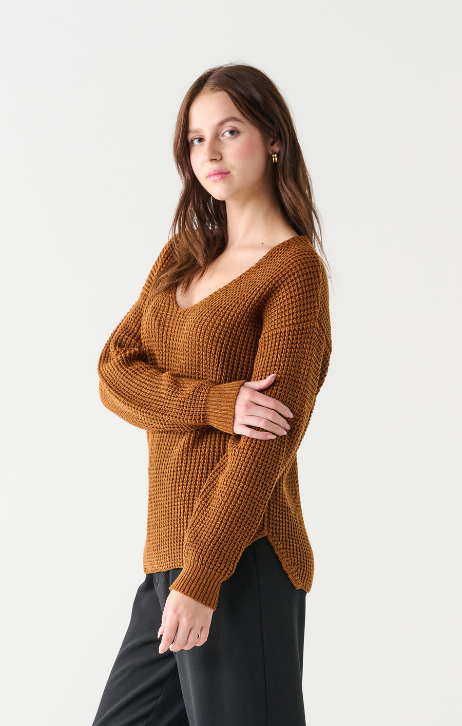 Ladies Bevelled Hem Sweater