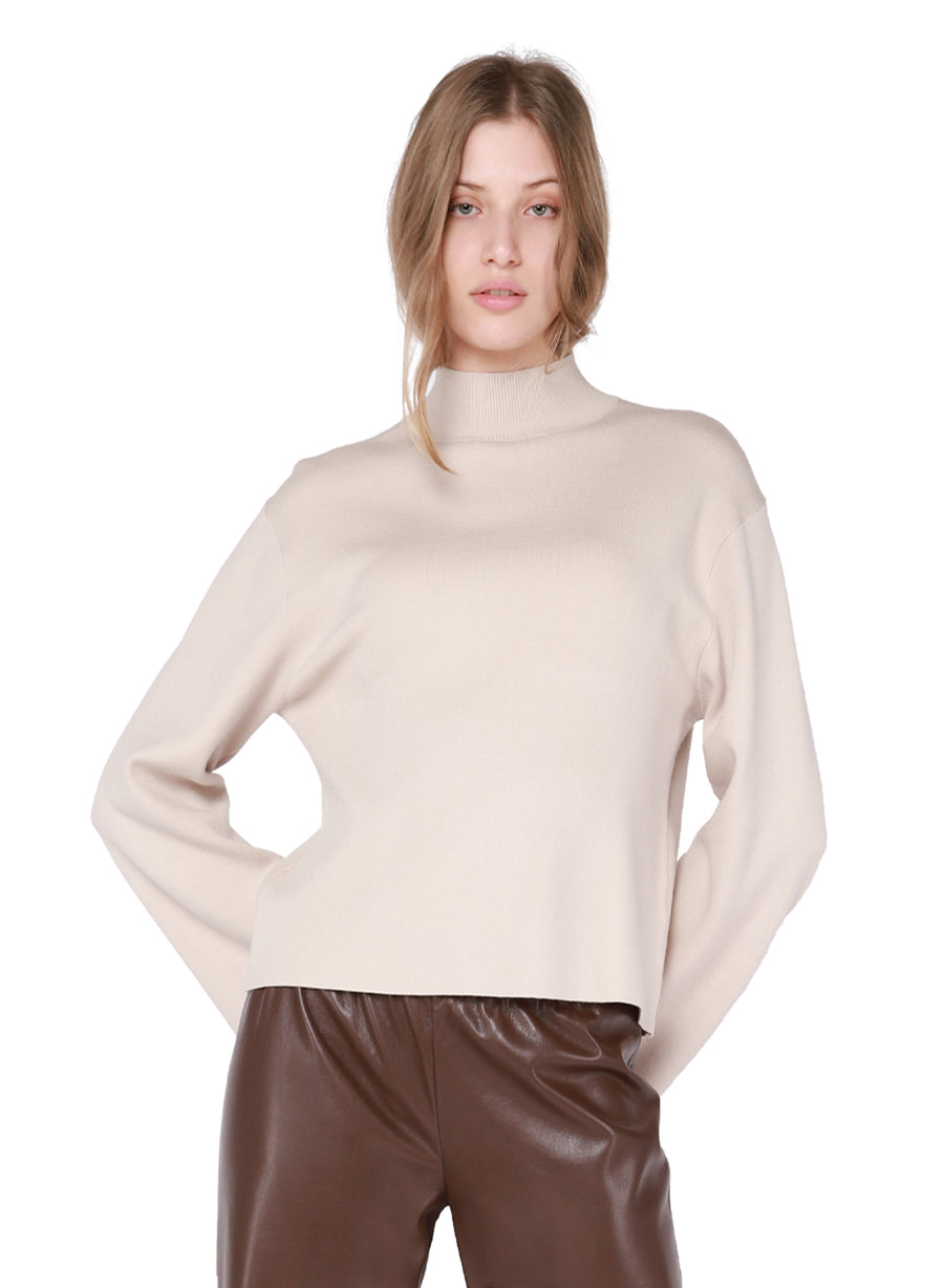 Ladies Wide Sleeve Mock Neck Sweater