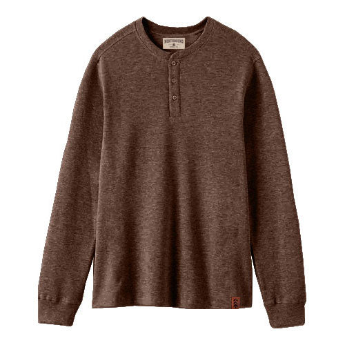 Men's Cabin Long Sleeve Waffle Henley - Brown