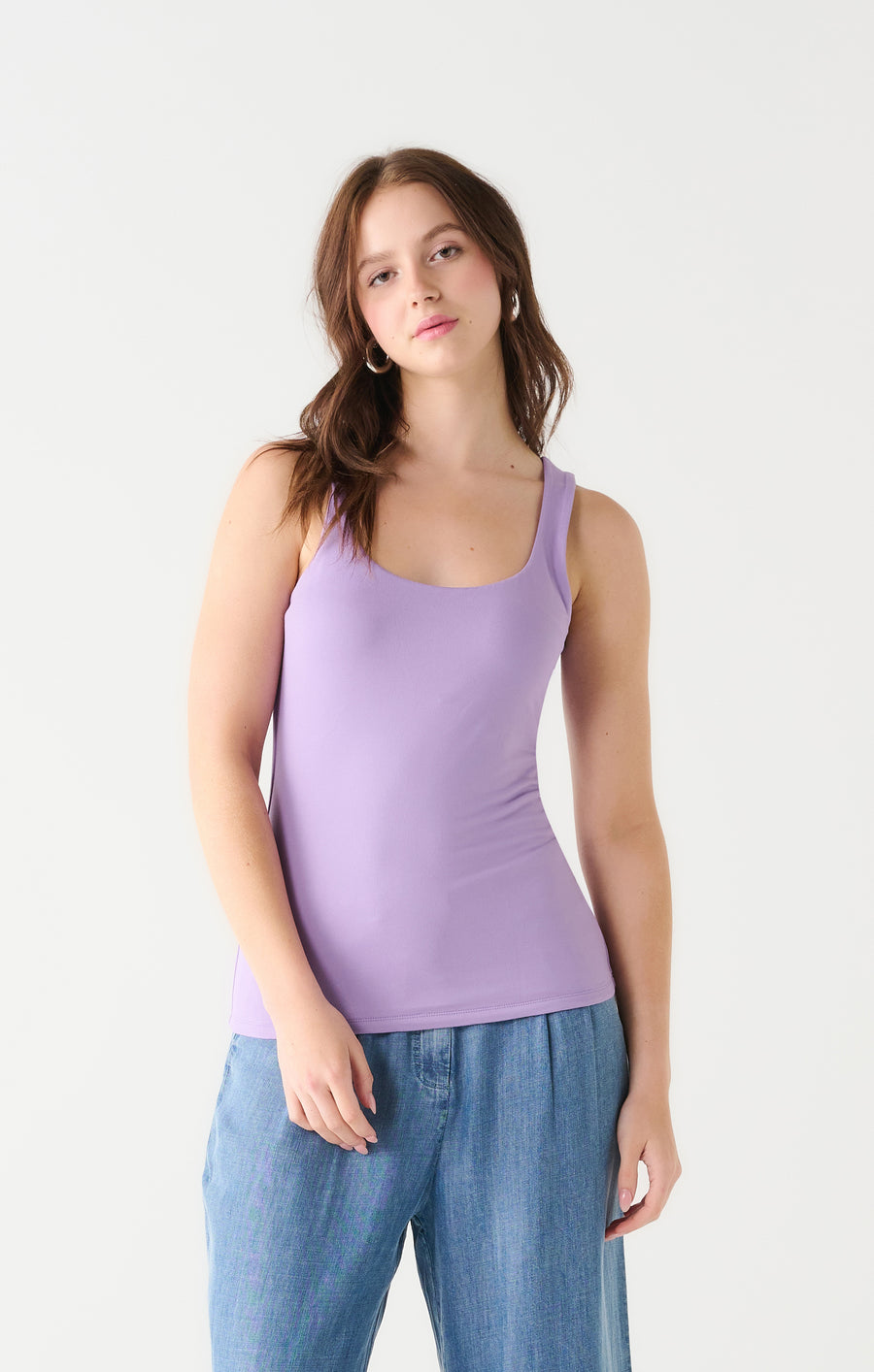 Ladies Square Neck Tank - Lavender