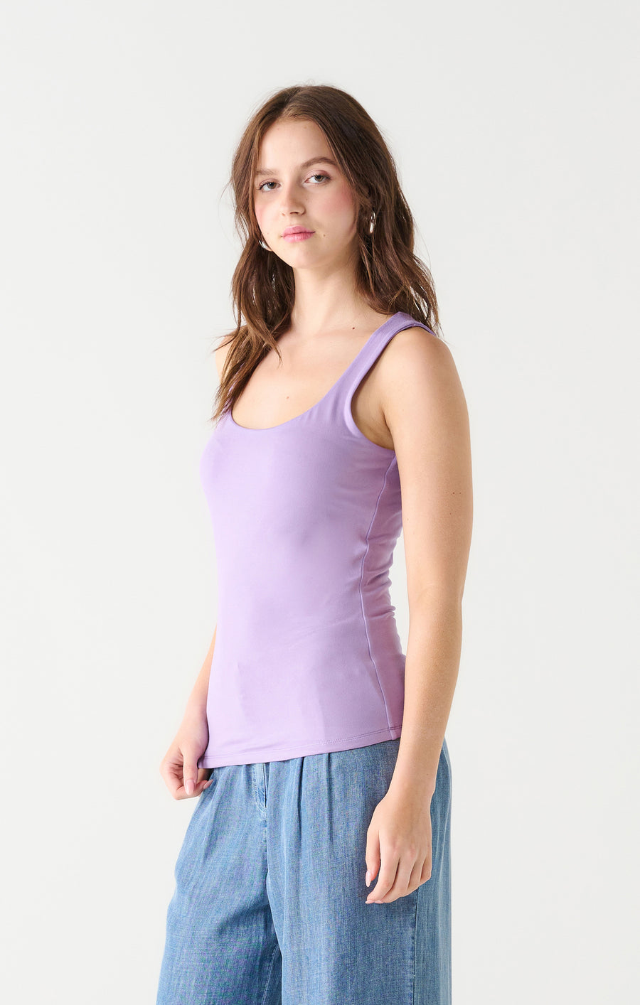 Ladies Square Neck Tank - Lavender