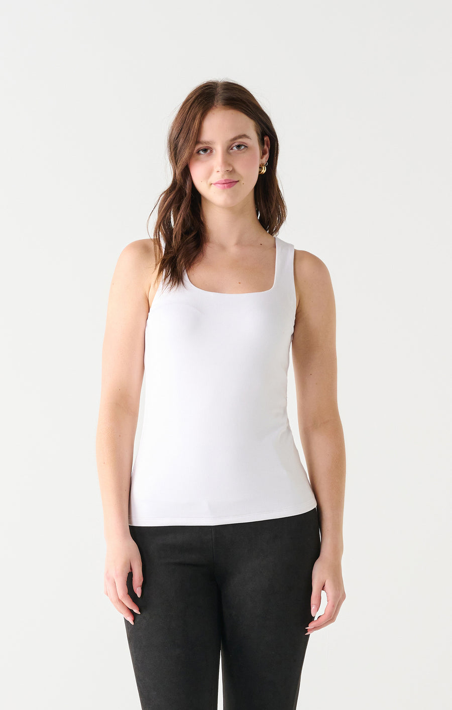 Ladies Square Neck Tank - White