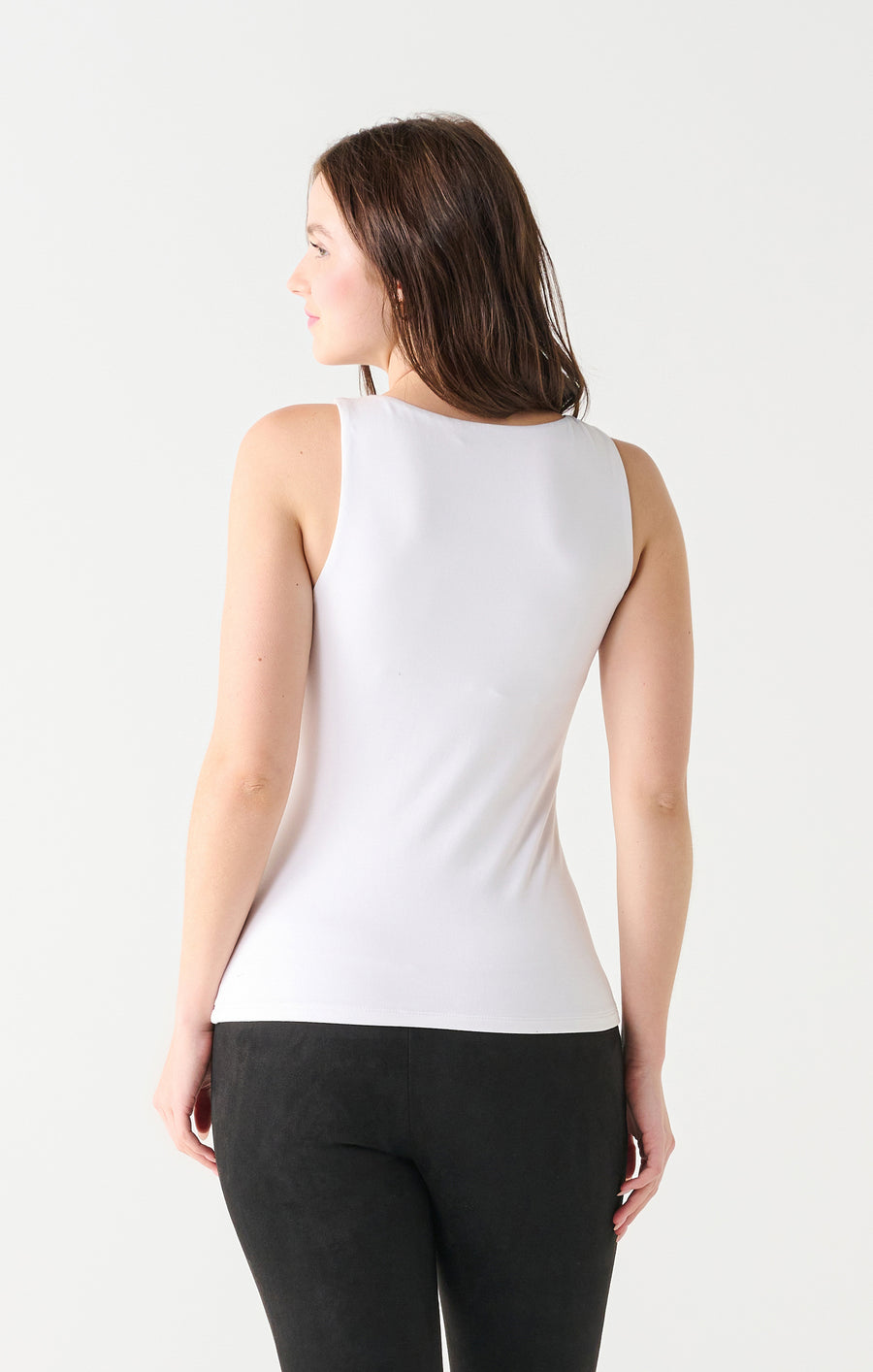 Ladies Square Neck Tank - White