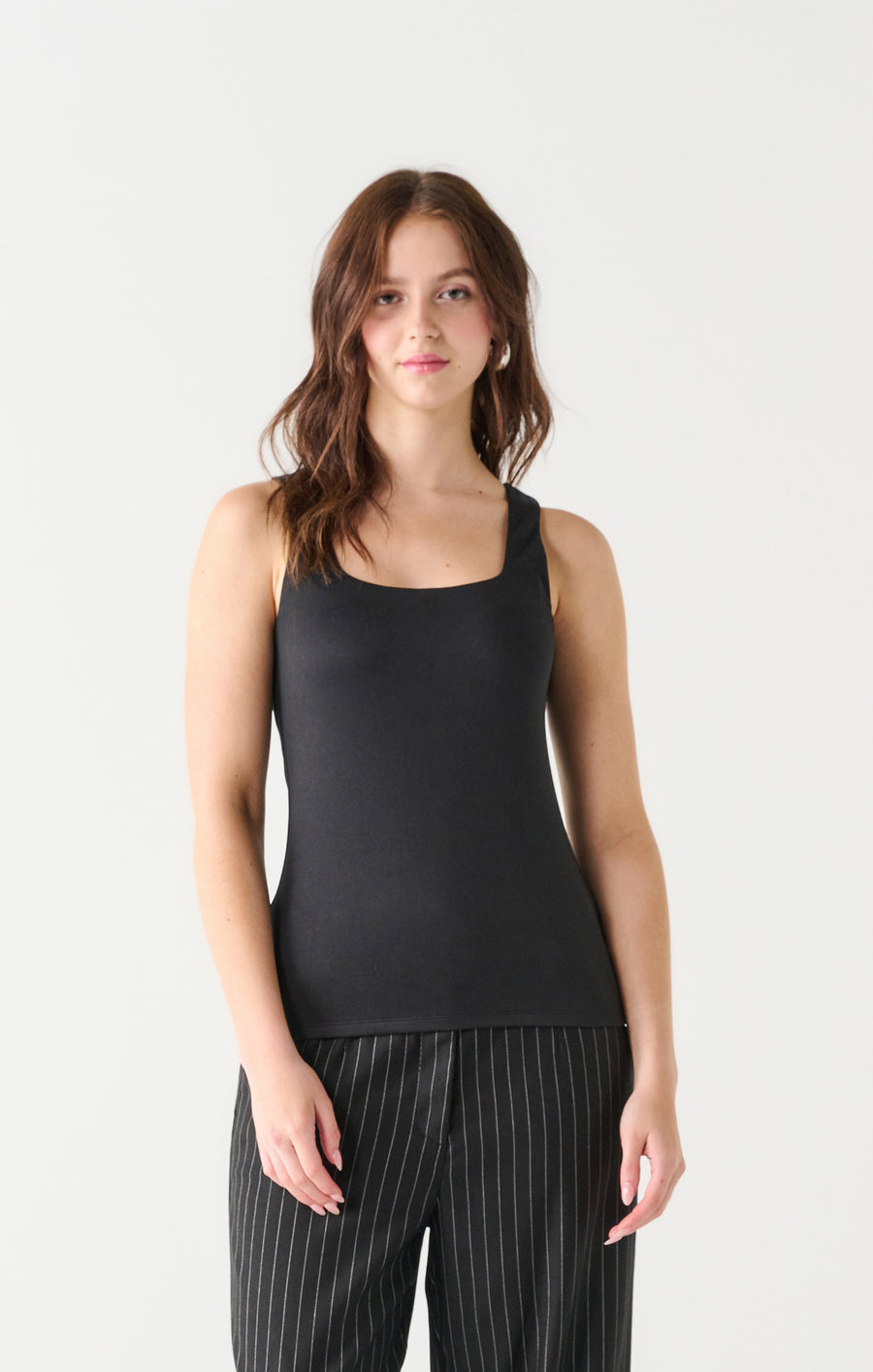 Ladies Square Neck Tank - Black