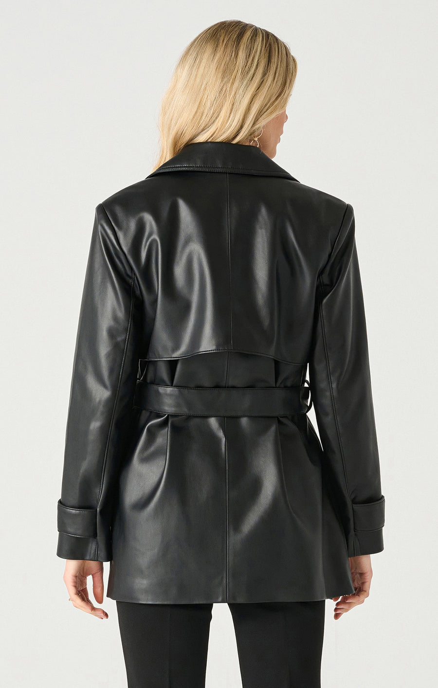 Ladies Faux Leather Trench