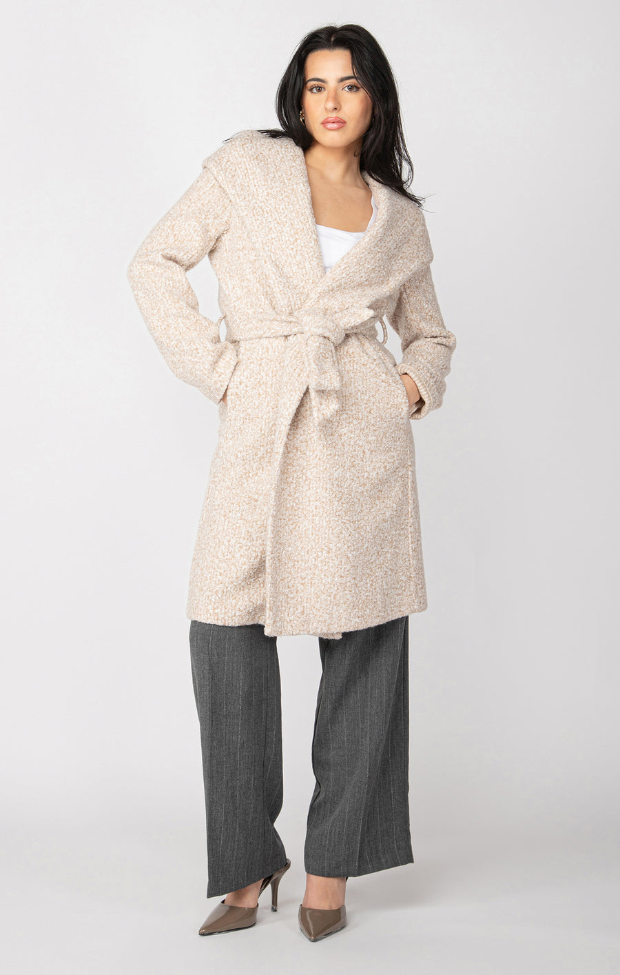 Ladies Hooded Trench Coat