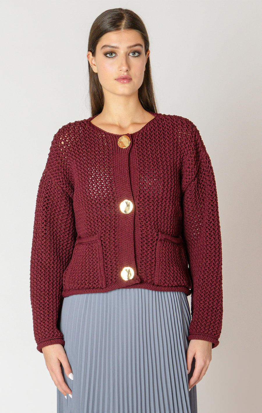 Ladies Chunky Knit Cardigan