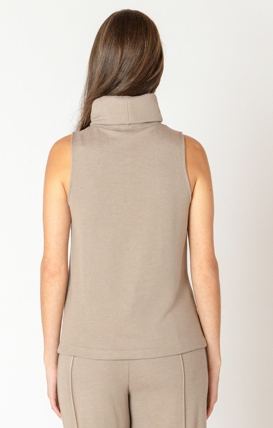 Ladies Rolled Neck Seamed Top