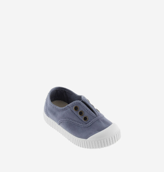 Unisex (1-5 Years Old) English Elastic Canvas Shoe - Azul