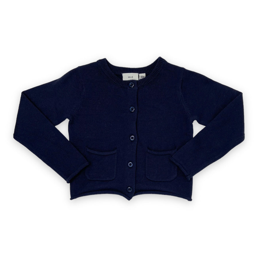 Girl's (2-7) Cardigan - Navy