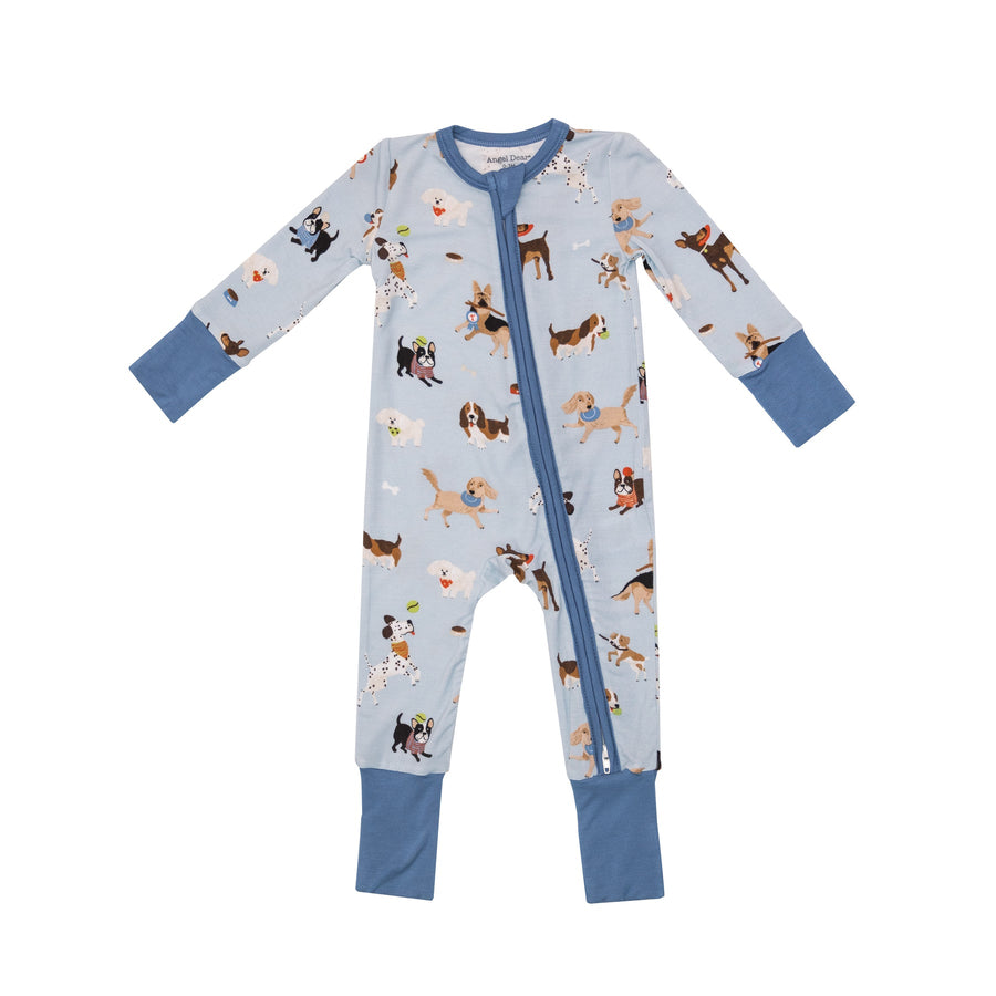 Infant's 2 Way Zipper Romper - Doggy Daycare Blue