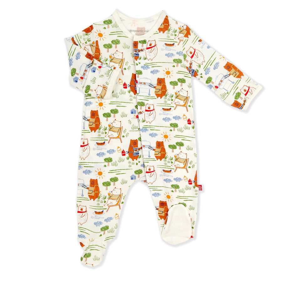 Infant Unisex Bear-B-Que Magnetic Footie