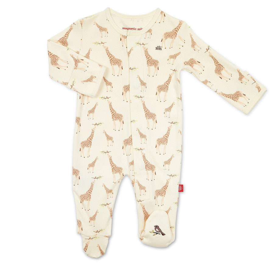 Infant Unisex Cream Jolie Giraffe Organic Cotton Footie