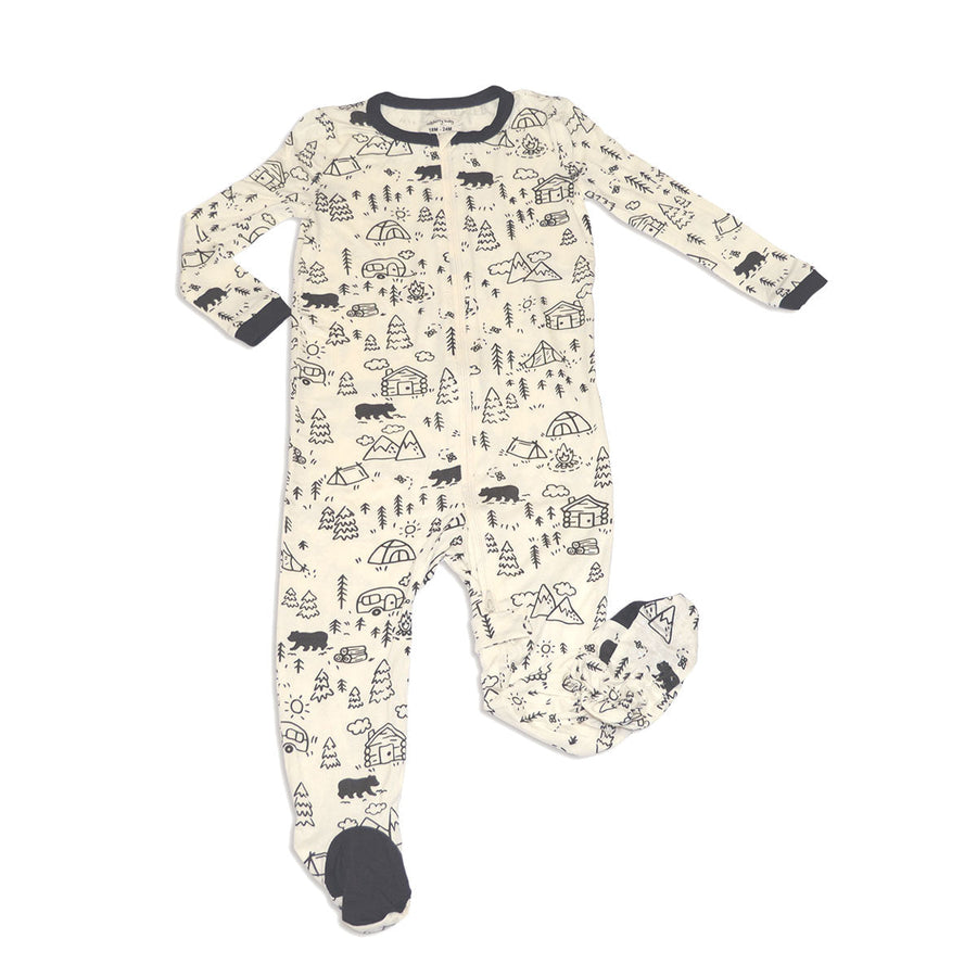 Infant Bamboo Zip Up Footie - Doodle Camp