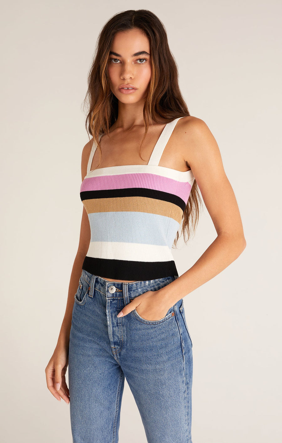 Ladies Stella Stripe Sweater Tank