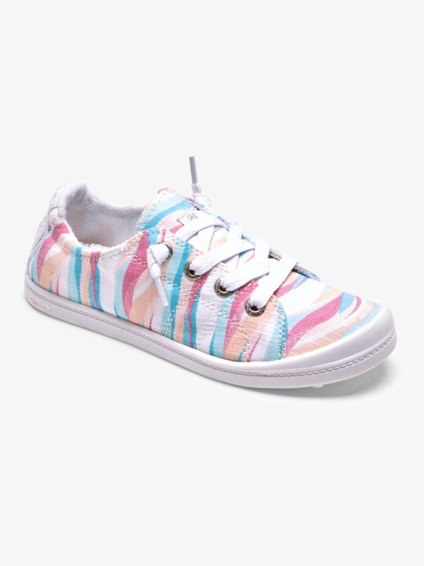 Girl's Bayshore Slip-On Shoes - White / Ocean Print