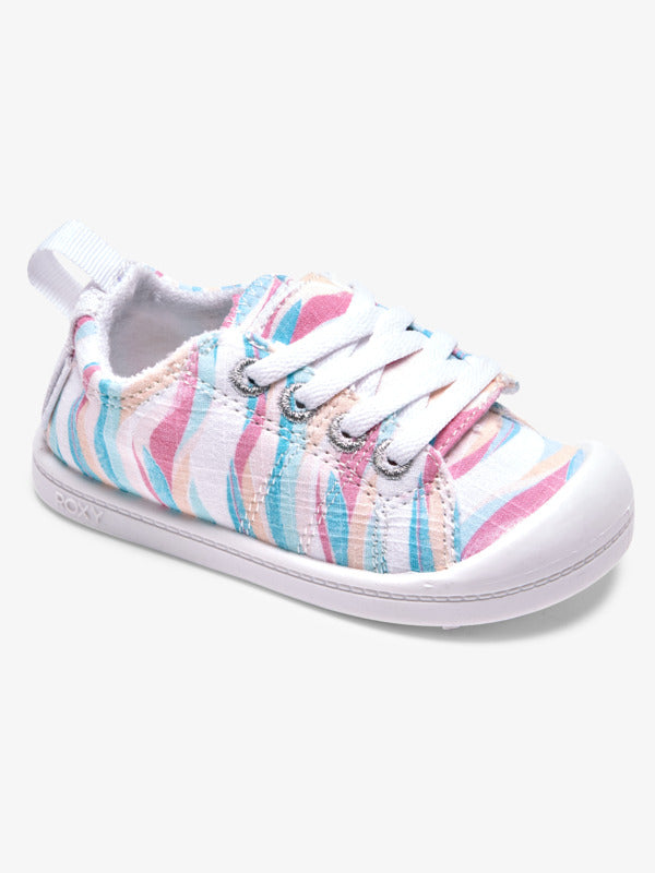 Toddler Girl's Bayshore Slip-On Shoe - White / Ocean Print