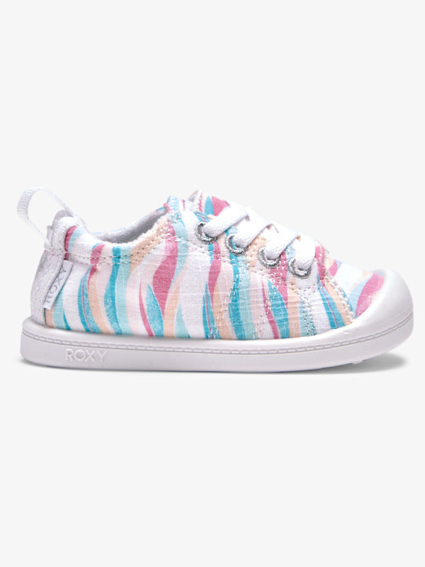Toddler Girl's Bayshore Slip-On Shoe - White / Ocean Print